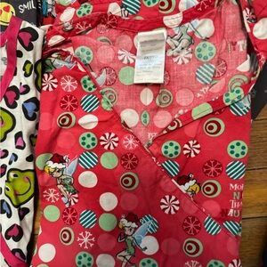 Tinkerbell Christmas scrub top